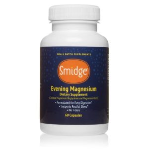 Smidge Evening Magnesium, 60 kapsulių (magnio papildai vakarui) 2 mėn. kursas
