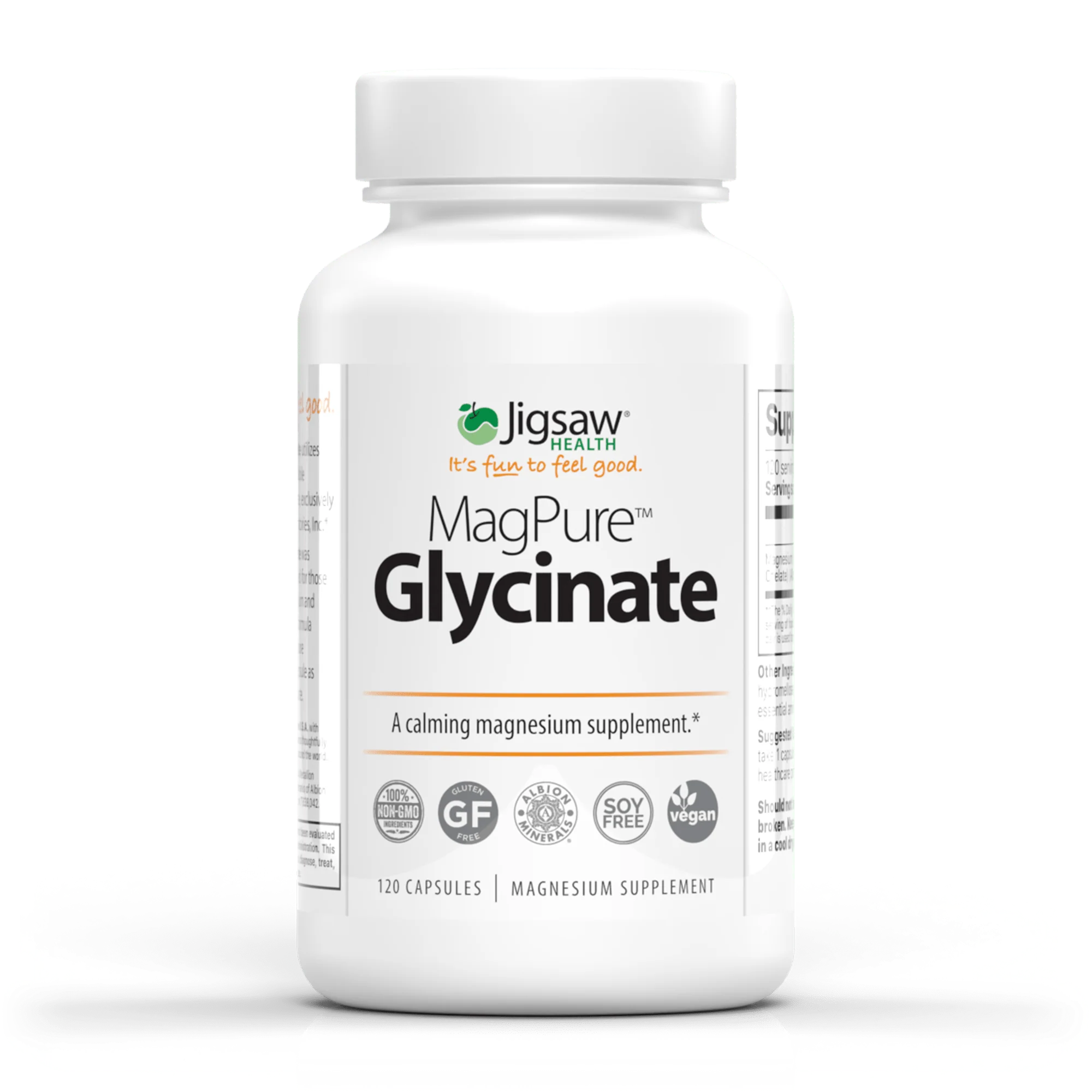 Jigsaw Health MagPure Glycinate, 120 kapsulių (Magnio papildas)